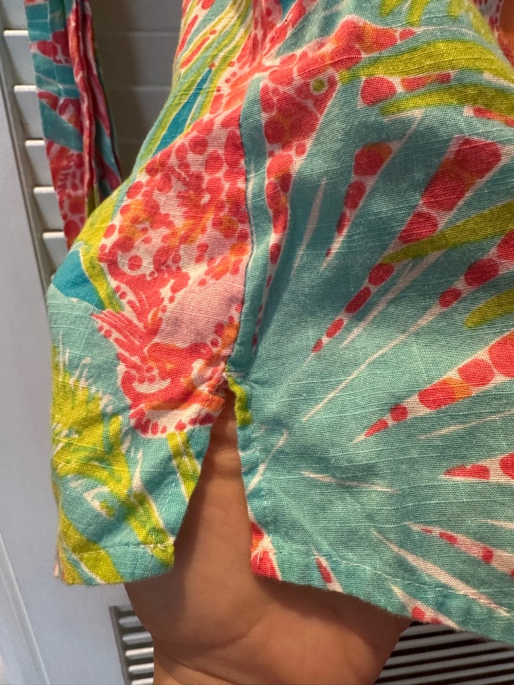 Lilly Pulitzer Tropical Print Cotton Button-Down Shirt - Picture 4 of 5